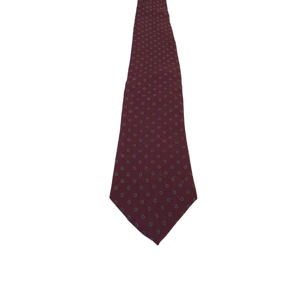 Vintage Austin Reed of Regent Street - Red necktie silk‎ small flower Tie